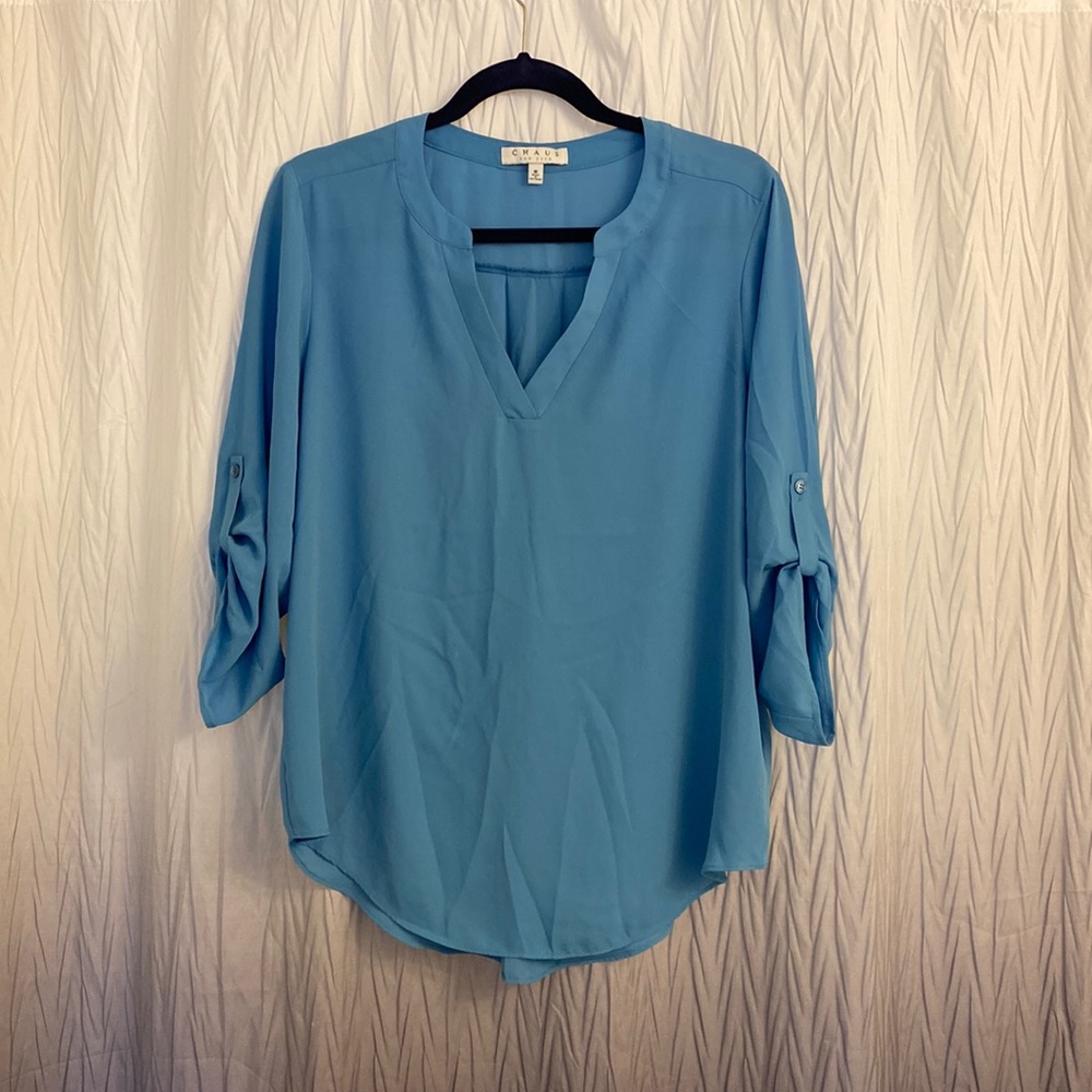 Blue work blouse